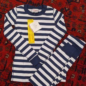 Hanna Andersson Long Johns - Navy & White Stripe - 120/6-7 yrs